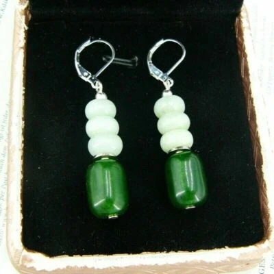 BAILYSBEADS Smaragd & Chrysoprase Ohrringe Ohrhänger behandelt Klappbrisuren - Bild 1 von 2
