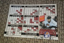 2003-2004 MILWAUKEE ADMIRALS AHL HOCKEY fridge MAGNET SCHEDULE Patrick cudahy