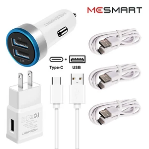 US White Wall Car Charger 10ft USB Type C Data Cable Cord Long For iPhone 16 15 - Picture 1 of 36