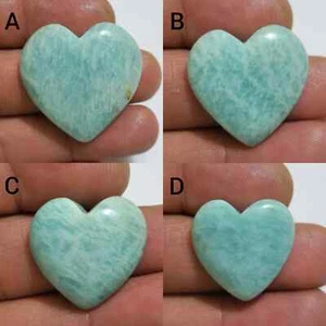 Fantastic Green Amazonite Cabochon Heart Shape Loose Gemstone Jewelry For Making - Picture 1 of 13