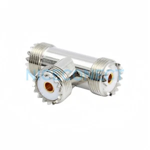 Adaptador UHF SO-239 hembra a 2x conector coaxial UHF hembra de 3 vías tipo T RF - Imagen 1 de 2