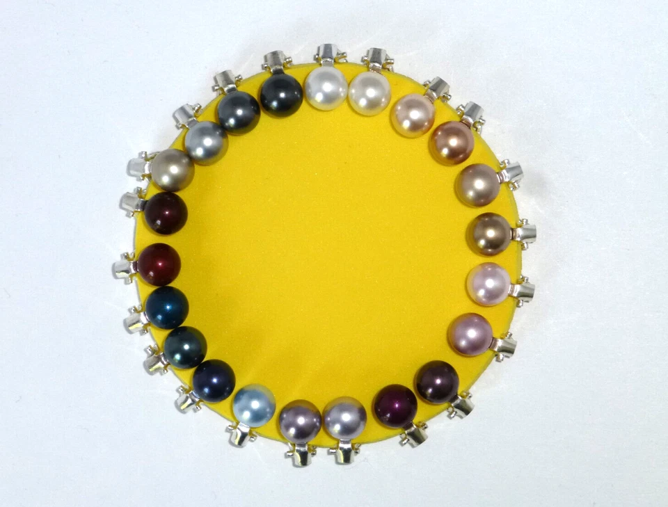 Perlen-Ohrclips Ohrringe 8mm Silber 925 Gold Brautschmuck -viele Farben- - Bild 1 von 4