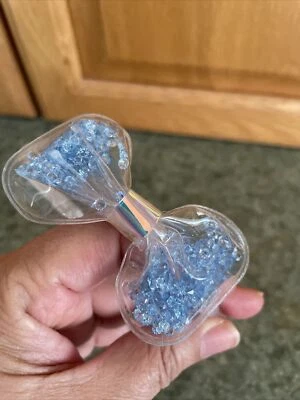 Lindo lazo con cuentas facetadas azules, diadema transparente nuevo Foto 1 de 4