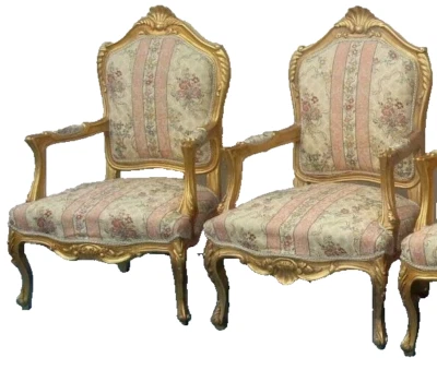 2 SILLONES PROVINCIALES ITALIANOS/FRANCESES CON TELA MATERIAL FLORAL Foto 1 de 4