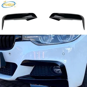 Labio de parachoques divisores delanteros negro brillante para BMW Serie 3 F30 M Sport 2012-2018 - Imagen 1 de 7