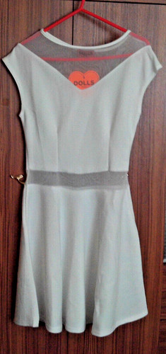 OFF WHITE BAMBOLE DI PARIGI VESTITO BIANCO SPORCO TAGLIA S M (Q08) nuove con etichette