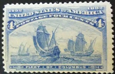 StampGeek Scott #233, Fleet  of  Columbus,  MINT, FINE-VERY FINE ,  NH, OG - Image 1 of 2