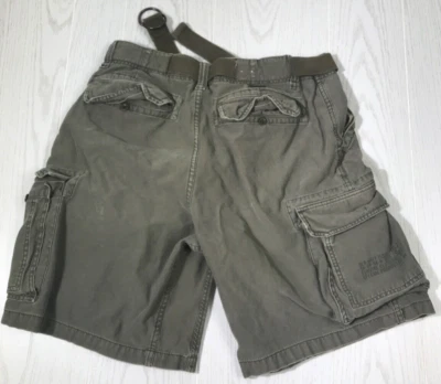 Vintage Old Navy Green Military Canvas Belted Cargo Shorts Mens 38 Outdoors Y2K - Image 1 of 4
