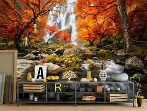 3D Autumn Waterfall G4005 Wallpaper Wall Murals Removable Self-adhesive Erin - Picture 1 of 11