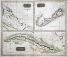 Grosse Antillen Kuba Bahamas Bermuda Original Kupferstich Landkarte Thomson 1816