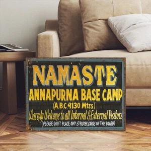 Vintage Style Namaste Tibet Trail Hiking Mountaineering Sign - Picture 1 of 3