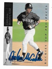QUINTON MCCRACKEN 1994 UPPER DECK AUTOGRAPHED SIGNED # 6 COLORADO ROCKIES
