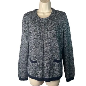 Loft Outlet Knitted Cardigan Jacket Navy Womens Size Large - Picture 1 of 10