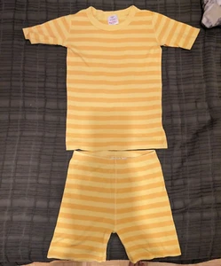 Hanna Andersson Yellow Stripes size 150/US 12 Short Pajama Set - Picture 1 of 6