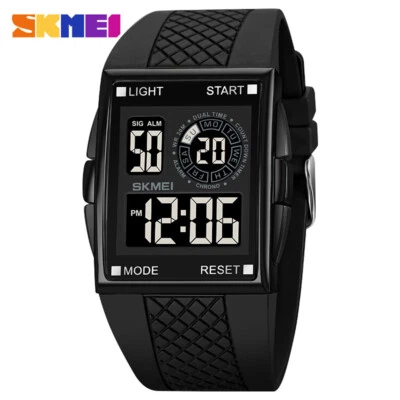 SKMEI Hombre Relojes Rectángulo Reloj Deportivo Niños Cronógrafo LED Digital Reloj Pulsera1 Foto 1 de 4