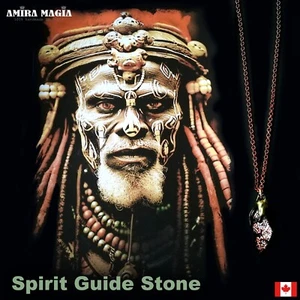Jewelry Necklace Spirit Guide Pendant Uncut Stone Magic Amulet Raw Gemstone Men - Picture 1 of 24