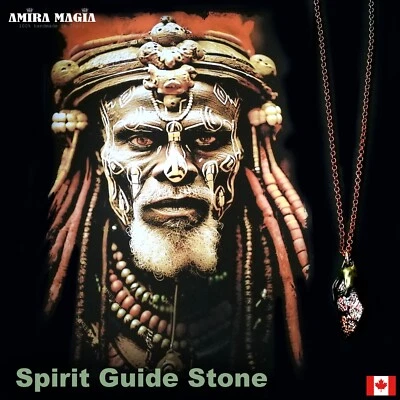 Jewelry Necklace Spirit Guide Pendant Uncut Stone Magic Amulet Raw Gemstone Men - Image 1 of 4
