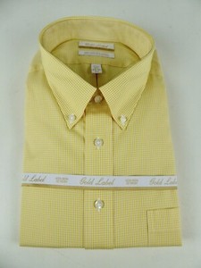 Roundtree & Yorke Gold Label Non Iron EZ NWT Gingham Plaid Cotton Dress Shirt