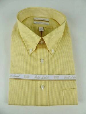 Camisa de vestir Roundtree & Yorke Gold Label sin hierro EZ NUEVA CON ETIQUETAS de algodón a cuadros de guinga Foto 1 de 4