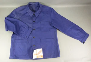 Ancienne veste bleu de travail, Vulcain Lyon, 100 % coton, taille XXL, neuve. - Foto 1 di 6