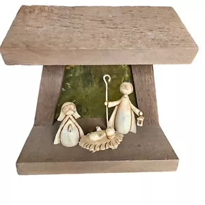 Vintage Mid-century Italian Nativity Set Soapstone W Stable Unbreakable - Picture 1 of 18