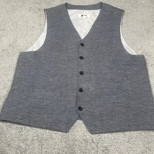 Joseph Abboud Herren Weste Gr. 2XL grau Leinen Knopfleiste klassische Weste - Bild 1 von 9