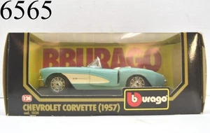 Burago 1957 Chevrolet Corvette Die Cast Metal With Plastic Parts New In Box 1/24 - Picture 1 of 12