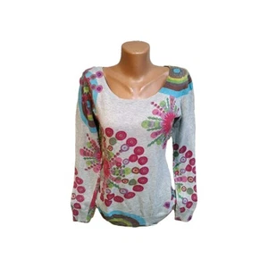 Desigual women's light sweater size S Gray Multicolor  - Picture 1 of 12