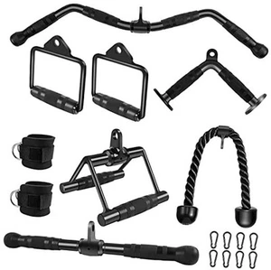 LAT Pulldown Bar Attachments, Cable Machine Pull Down Bar Attachment Set - Picture 1 of 7