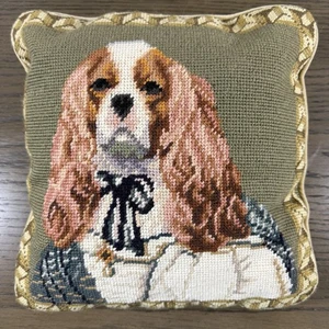 Wolle Nadelkissen Cavalier King Charles Spaniel 12x12 Samtrücken - Bild 1 von 17