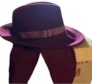 Cappello Frantoio Vintage Effanem 100% Lana Rosso WPL 4386 USA Con Scatola Originale - Foto 1 di 9