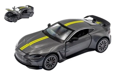 MODELLINO AUTO STATICO RE.EL.TOYS ASTON MARTIN V12 VANTAGE GRIGIO W/GIALLO 1/32 - Immagine 1 di 4