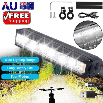 Bike Front Light Bar Bicycle USB Rechargeable LED Night Riding Lamp Headlight - image 1 of 4