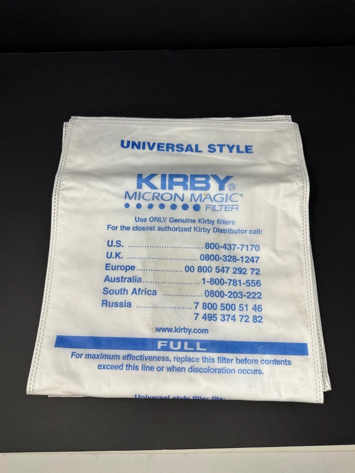 4 KIRBY VACUUM BAGS Sentria UNIVERSAL F Style MICRON MAGIC Hepa Filter L0 - Image 1 of 4