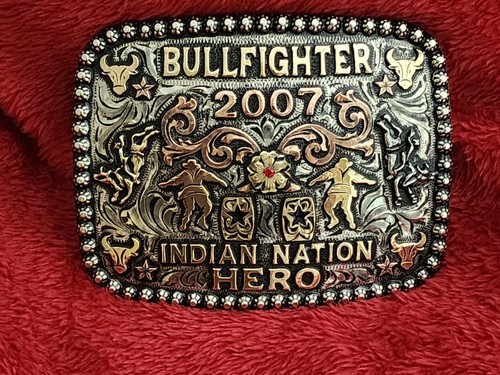 CHAMPION Fibbia cintura trofeo campione rodeo corrida☆nazione indiana☆2007☆ra#916