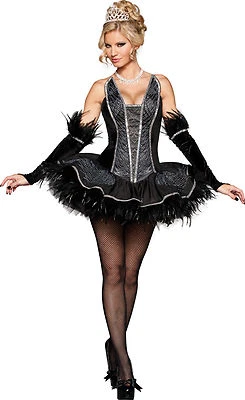 Sexy Adult Halloween InCharacter Deluxe Black Seductive Swan Ballerina Costume - Image 1 of 2