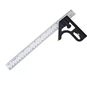 New Combination Protractor Angle Ruler Square Machinist Measuring Tools 12" US - Picture 1 of 12