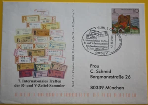 PlusBrief USo 1 mit WZ 1X, Zudruck 7- te Treffen R- und V- Zettel-Sammler (5041) - Bild 1 von 6