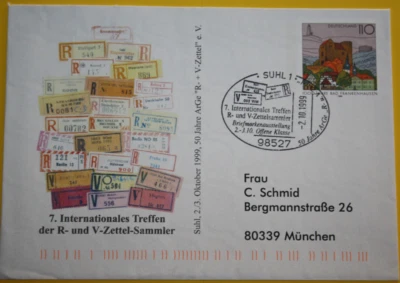 PlusBrief USo 1 mit WZ 1X, Zudruck 7- te Treffen R- und V- Zettel-Sammler (5041) - Bild 1 von 4