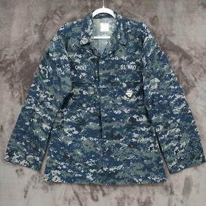 US Navy Working Blouse Digital Blue Camo Jacket Size Medium XLong Military Coat - Picture 1 of 14