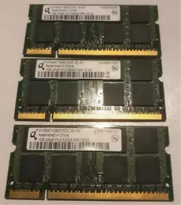 Qimonda 3GB (3x1GB) 2Rx8 PC2-5300S DDR2-667MHz SDRAM HYS64T128021EDL-3S-B2 GOOD - Picture 1 of 1