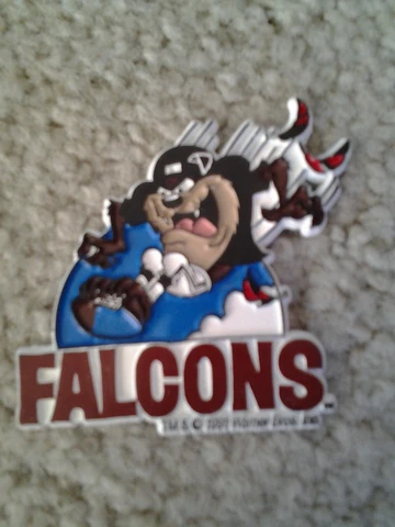 ATLANTA FALCONS Taz LOONEY TUNES vintage 1990's Rubber NFL Football MAGNET Cover