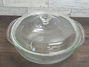Pyrex 024 Originals Clear Glass 2 Qt Round Covered Casserole with Lid 624C #2 - Picture 1 of 24