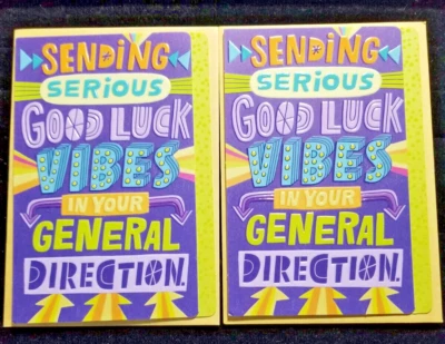 Juego de 2 tarjetas de felicitación de buena suerte de fomento para cualquier persona de cualquier edad Foto 1 de 3