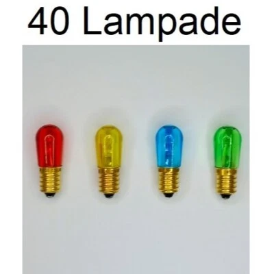 40 lampade di ricambio MULTICOLORE A LED 14V E14 per catenaria 20 luci A LED - Immagine 1 di 4