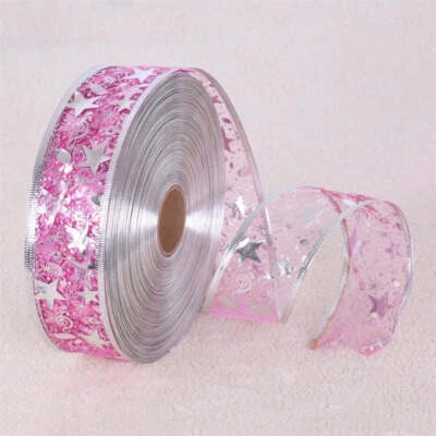 Fita de embalagem estrela ouro 2M cinco pontas fita decoração árvore de Natal - Imagem 1 de 4