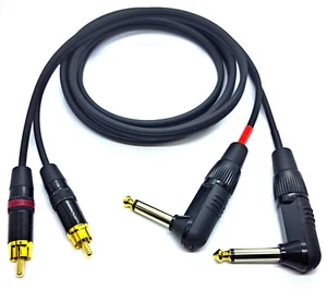 Cable Audio 2x RCA Neutrik en 2x Jack Angular Mono Vers. Longitudes - Imagen 1 de 2