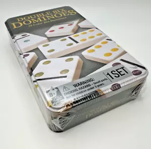 Double Six Dominoes 28 Color Dot Cardinal Board Game Domino Set Factory Sealed - Picture 1 of 3