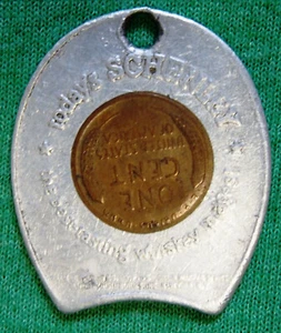 1954-D Schenley Whiskey Good Luck Encased Penny  - Picture 1 of 4