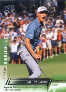 2024 UD UPPER DECK GOLF Season Highlights #80 Will Zalatoris - Picture 1 of 2
